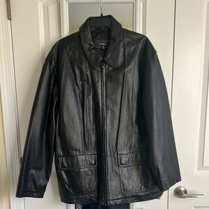 Calvin Klein Men's Black Leather Jacket